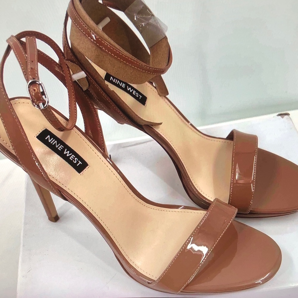 Nine West Brown Patent Leather High Heel Sandals - Picture 4 of 10